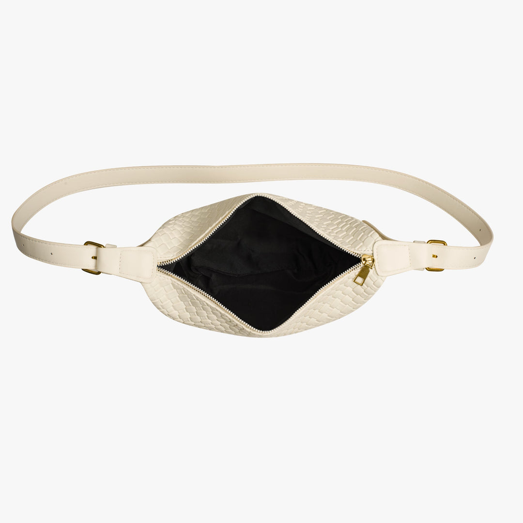 Valantomode | The Tesla Interlace Garrison – Women's Premium Braided Vegan Leather Half-Moon Handbag