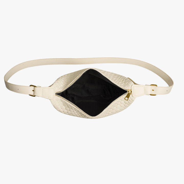 Valantomode | The Tesla Interlace Garrison – Women's Premium Braided Vegan Leather Half-Moon Handbag