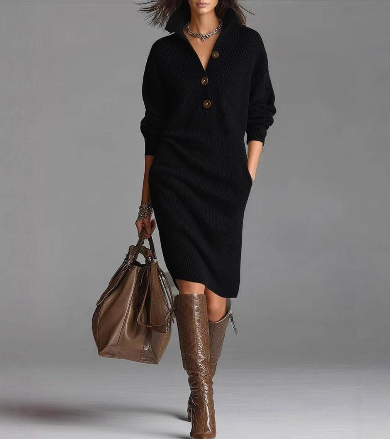 Valantomode | Chic Long Sleeve Dress for Effortless Style Anywhere