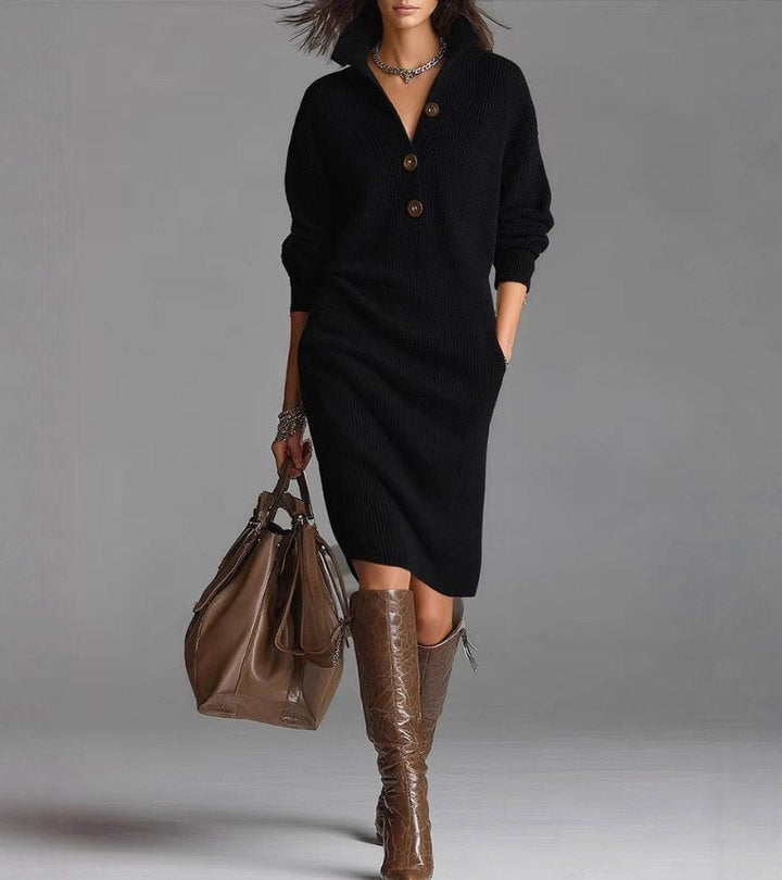 Valantomode | Chic Long Sleeve Dress for Effortless Style Anywhere