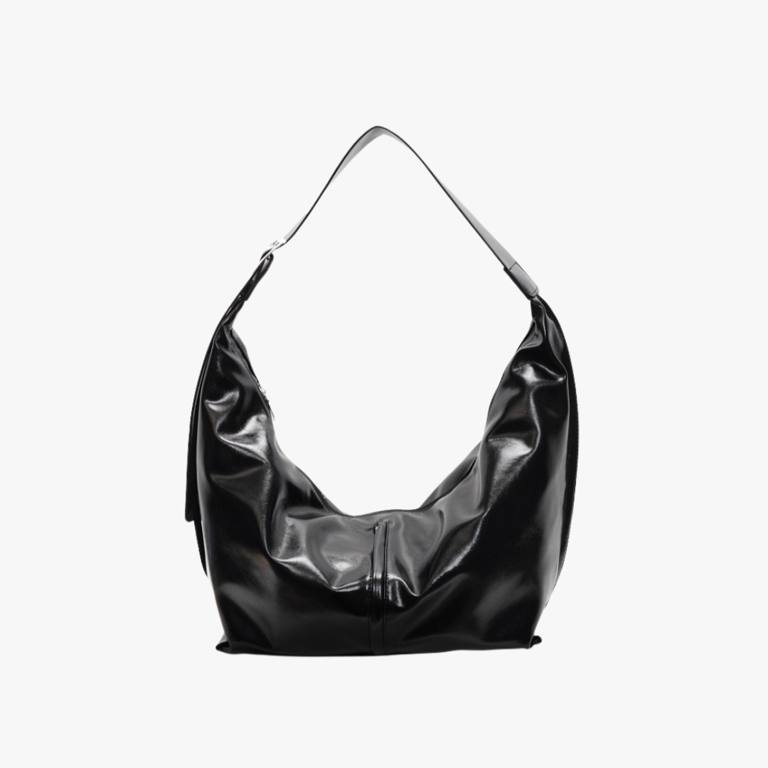 Valantomode | Aura Horizon Crescent – 54cm Oversized Vegan Leather Curved Crossbody Bag