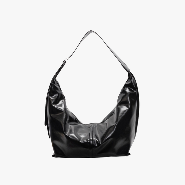 Valantomode | Aura Horizon Crescent – 54cm Oversized Vegan Leather Curved Crossbody Bag