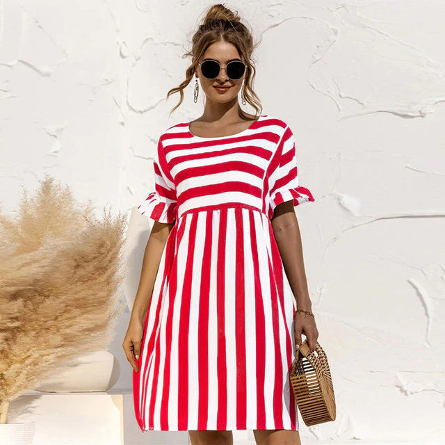 Valantomode | Chic Striped Dress Perfect for Summer Days and Events
