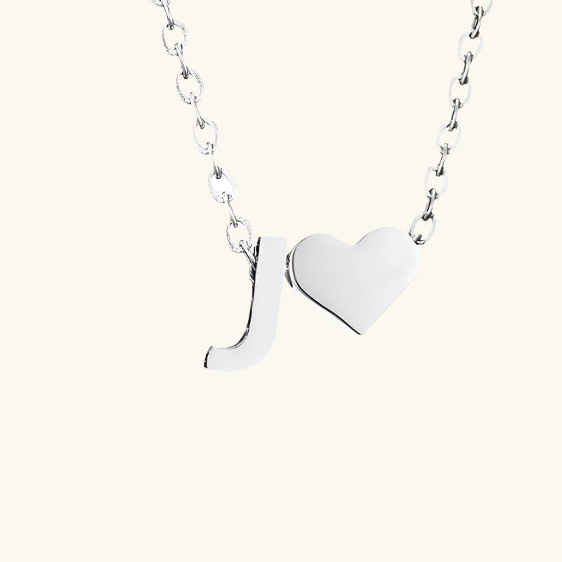 Valantomode | Plated Initial and Heart Charm Necklace for Women