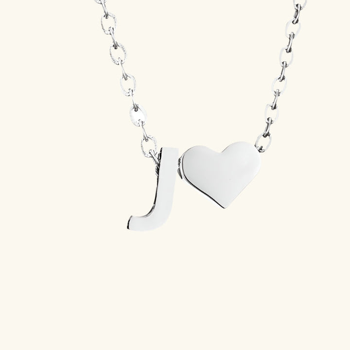 Valantomode | Plated Initial and Heart Charm Necklace for Women