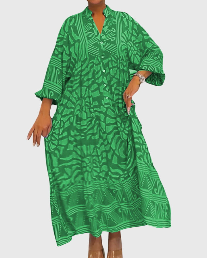 Valantomode | Chic Maxi Dress with Beautiful Print for Any Occasion