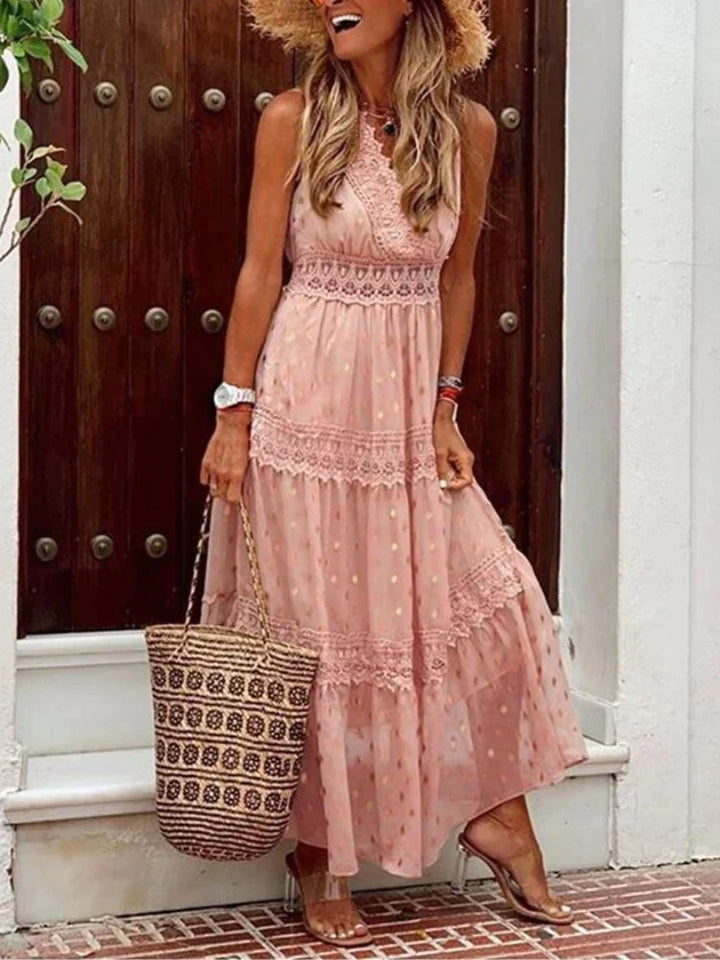 Valantomode | Lace Long Dress for a Sophisticated Evening Look