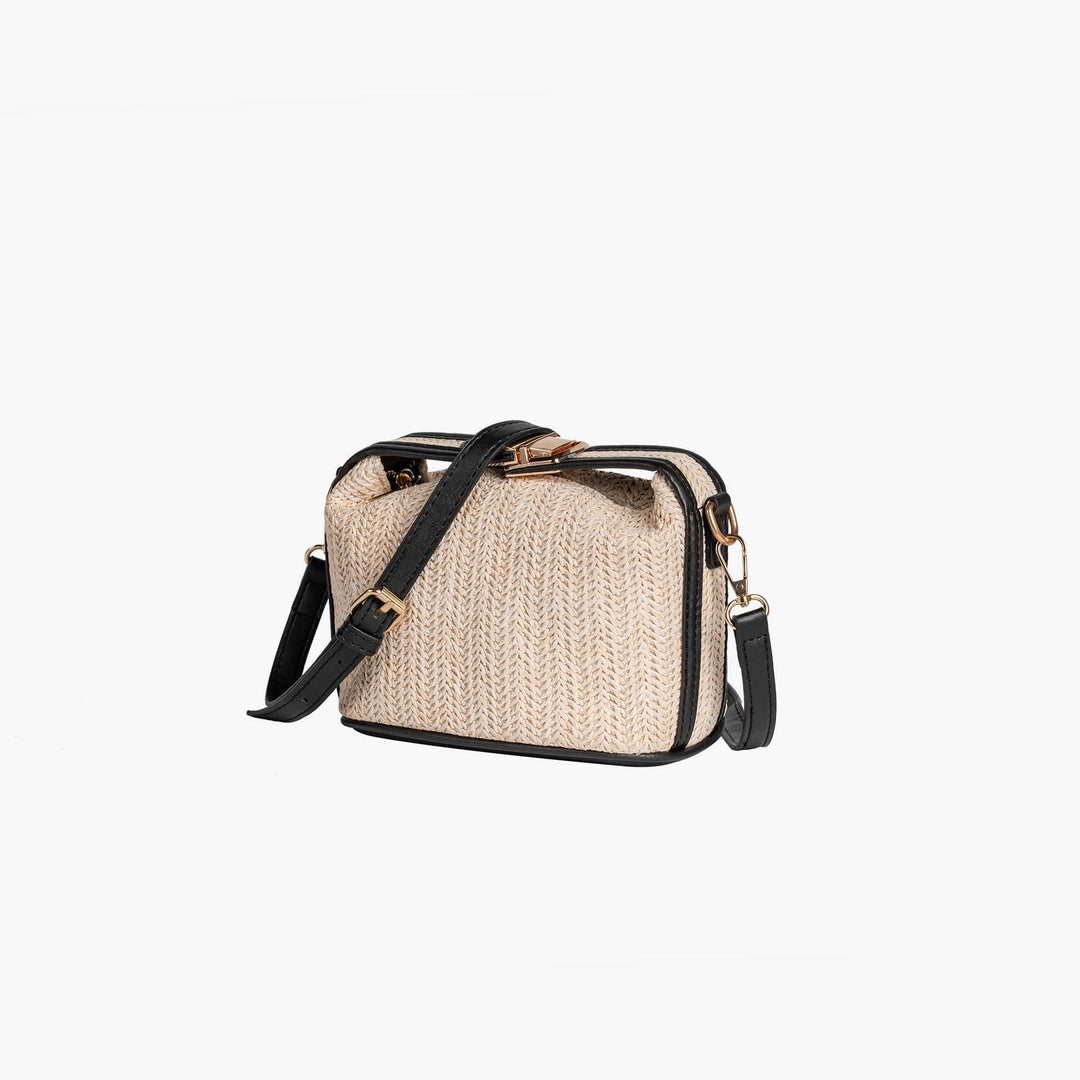 Valantomode | The ‘Aurelius’ Poppy Micro-Monolith – Women's Premium Mini Artisanal Straw Crossbody
