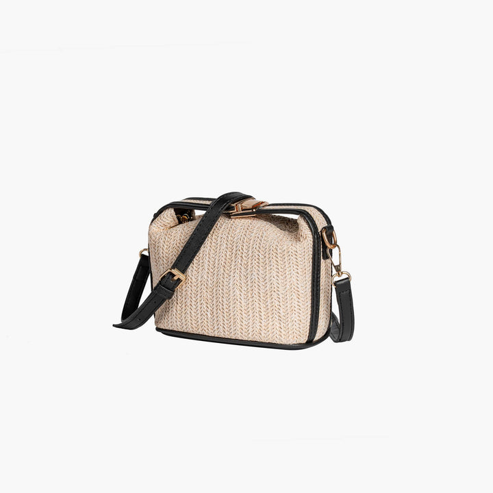 Valantomode | The ‘Aurelius’ Poppy Micro-Monolith – Women's Premium Mini Artisanal Straw Crossbody