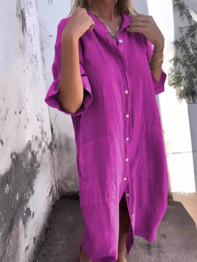 Valantomode | Dress with Buttoned Breeze Design