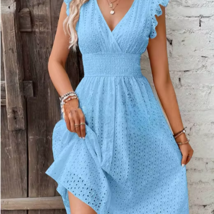 Valantomode | Chic Summer Dress with Romantic Floral Design for Women