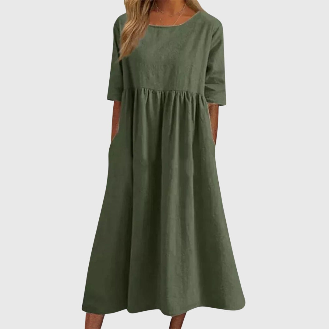 Valantomode | Stylish Short-Sleeve Dress for Chic Summer Outings
