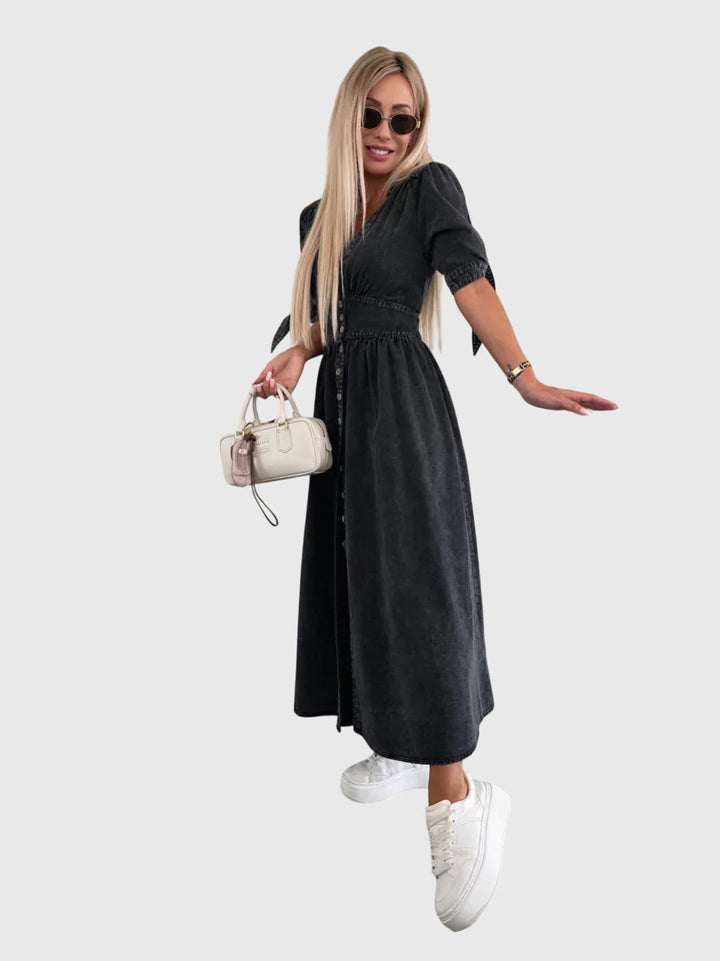 Valantomode | Stylish Denim Dress for Casual Outings and Summer Fun