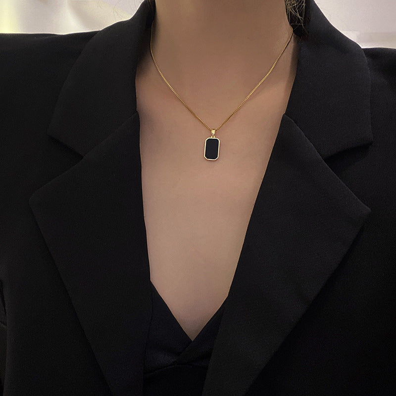 Valantomode | Gold Plated Midnight Muse Pendant Necklace with CZ for Women
