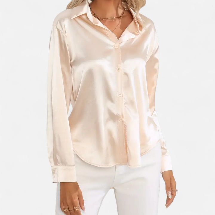 Valantomode | Women’s Premium Satin Blouse – Satin Sovereignty & Fluid Command