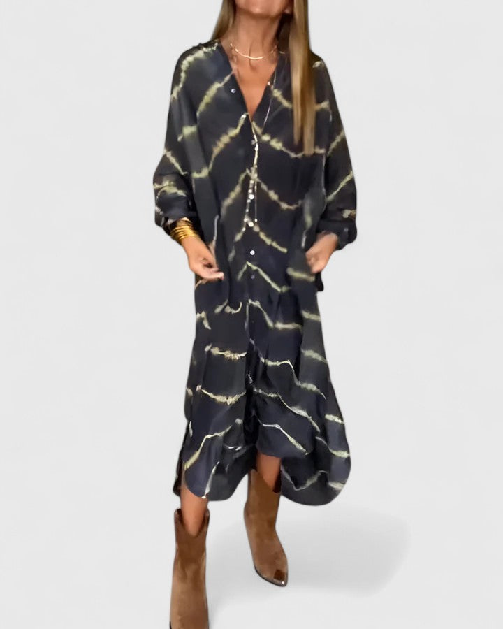 Valantomode | Stylish Bohemian Striped Maxi Dress for Effortless Summer Fashion