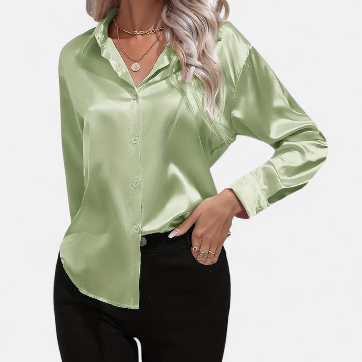 Valantomode | Women’s Premium Satin Blouse – Satin Sovereignty & Fluid Command