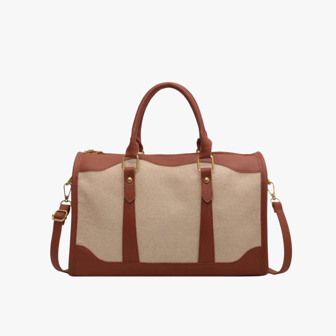 Valantomode | Odyssey Two-Tone Duffle – Premium Canvas & Vegan Leather Weekend Travel Bag