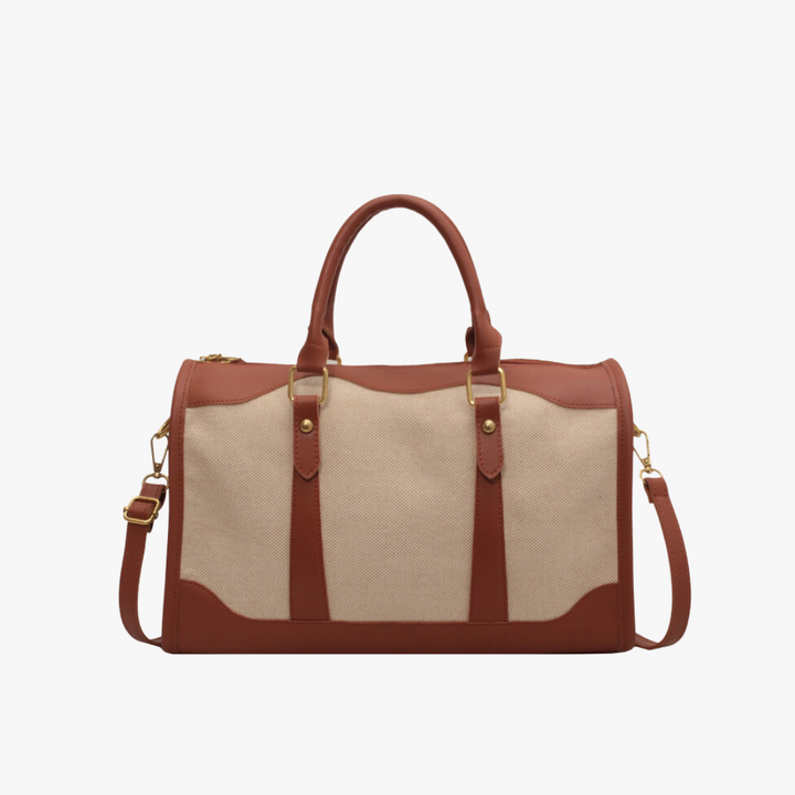 Valantomode | Odyssey Two-Tone Duffle – Premium Canvas & Vegan Leather Weekend Travel Bag