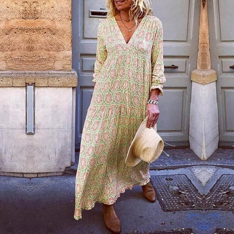 Valantomode | Stunning V-Neck Dress for Women Perfect for Ibiza Evenings