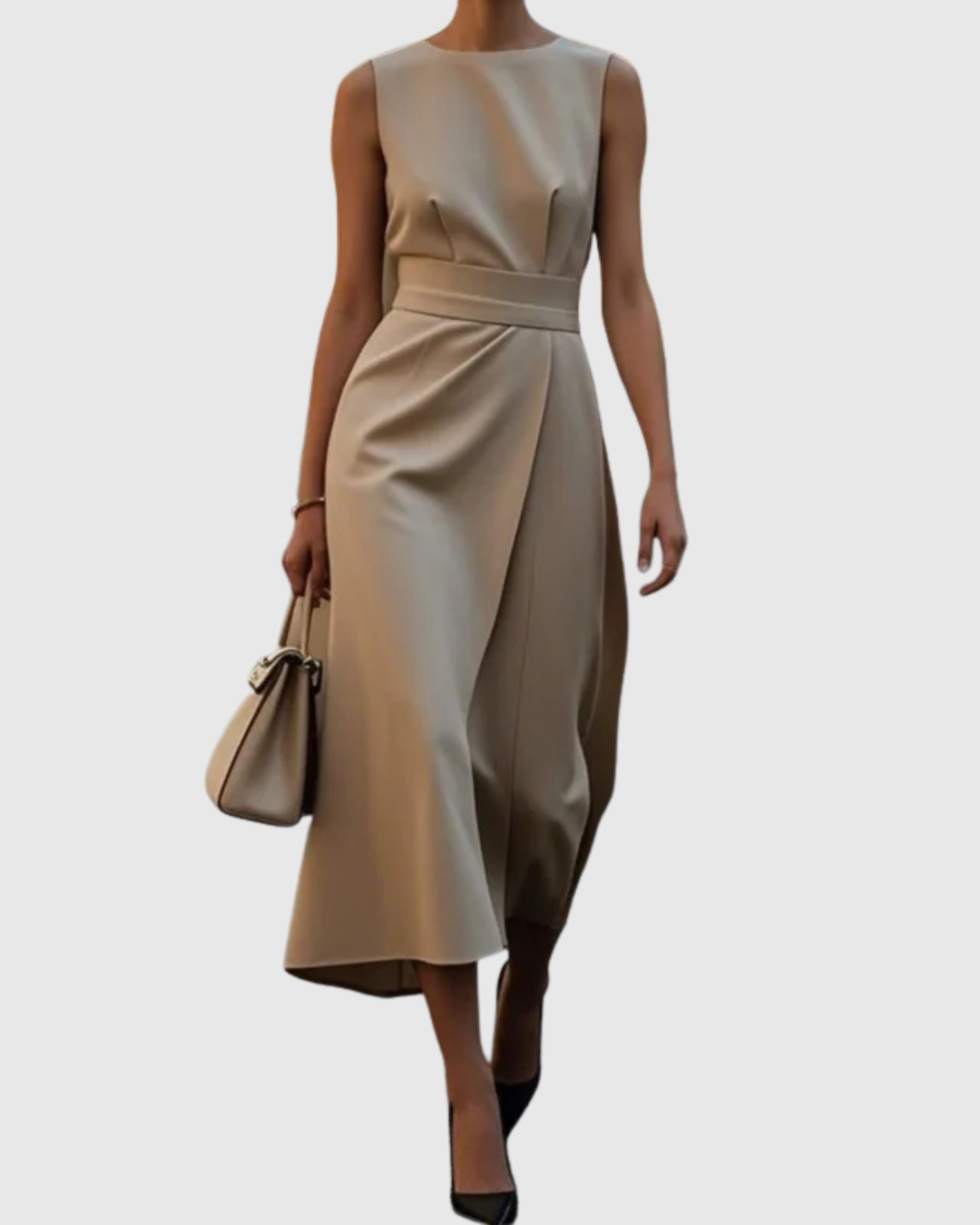 Valantomode | Timeless Round Neck Dress for Stylish Women