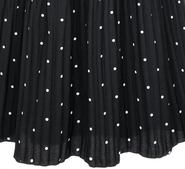 Valantomode | Chic Polka Dot Chiffon Maxi Dress with Tie-Neck Detail