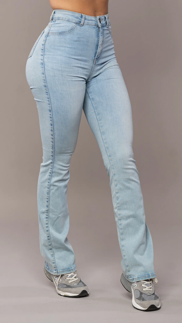 Valantomode | Chic High-Waisted Flare Jeans for Effortless Style