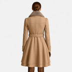 Valantomode | Women’s Wool Belted Fur-Collar Coat
