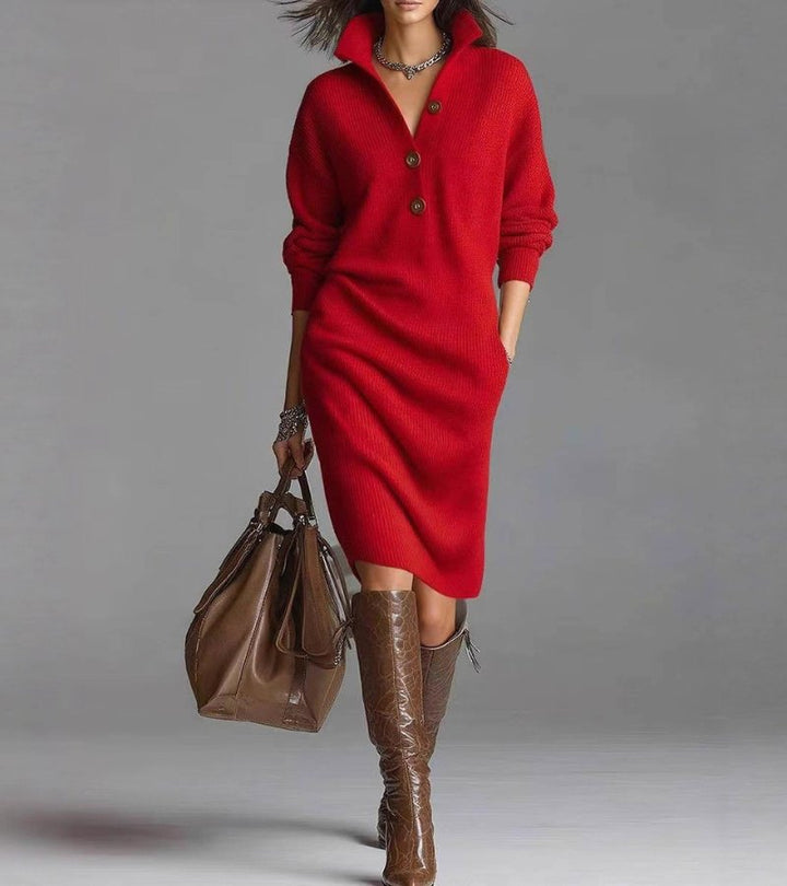 Valantomode | Chic Long Sleeve Dress for Effortless Style Anywhere