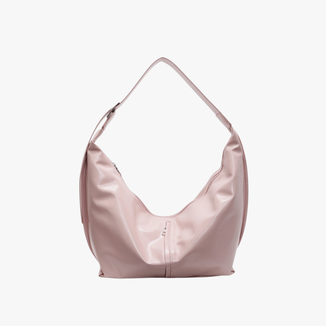 Valantomode | Aura Horizon Crescent – 54cm Oversized Vegan Leather Curved Crossbody Bag
