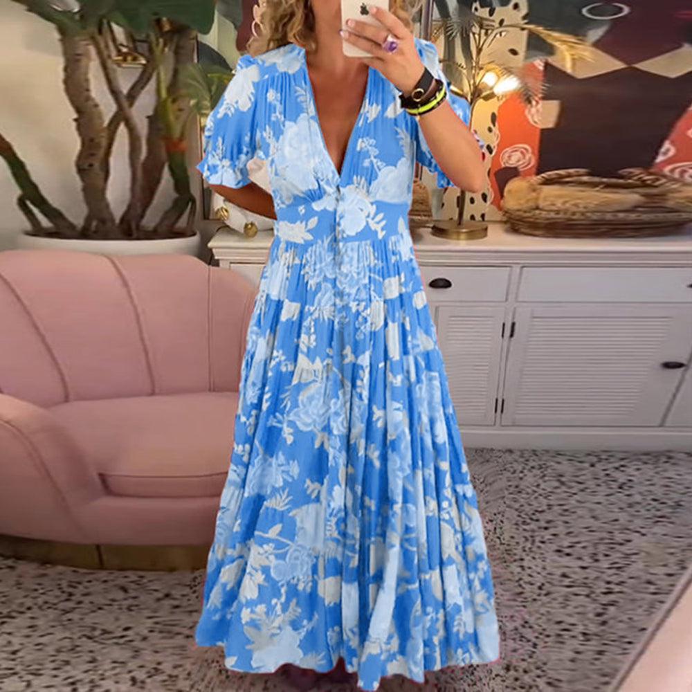 Valantomode | Dress with Vibrant Floral Pattern