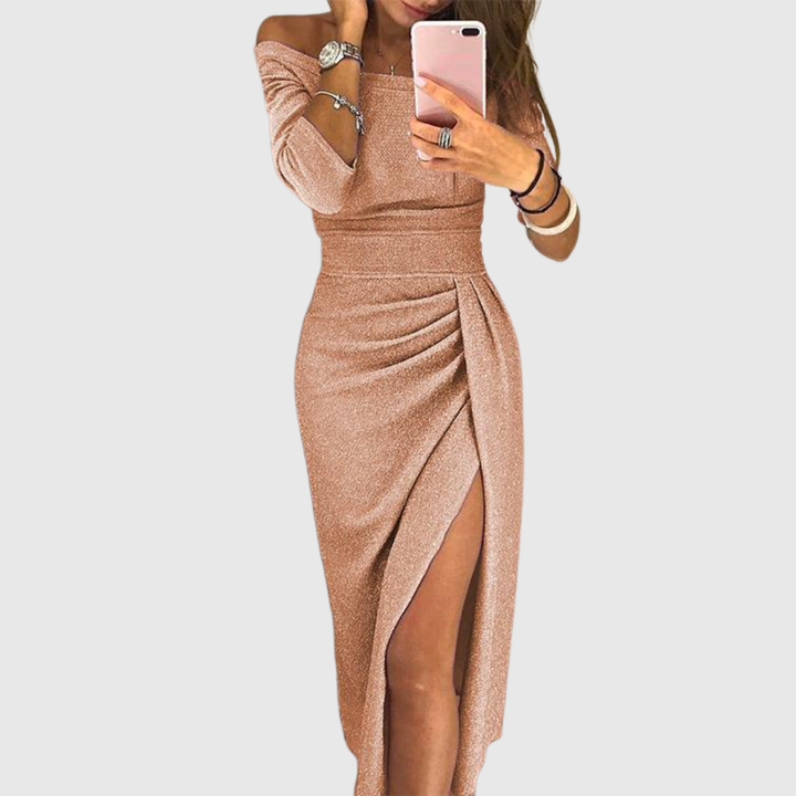 Valantomode | Chic Off Shoulder Dress for Effortless Elegance