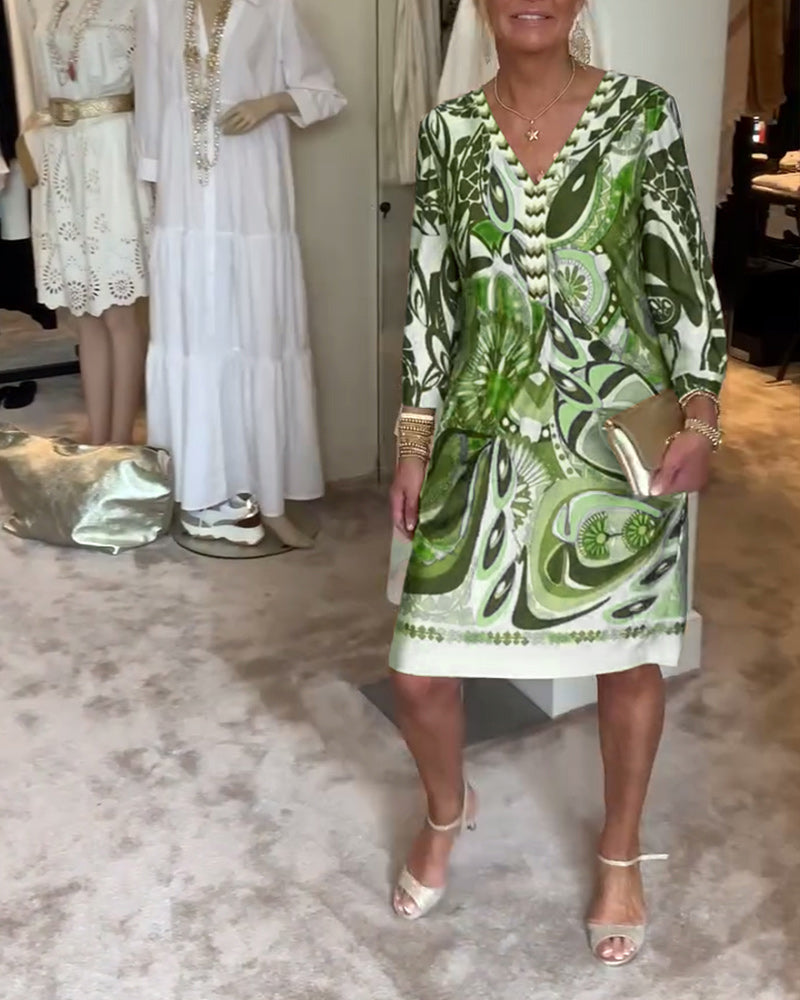 Valantomode | Dress Featuring Sunburst Print