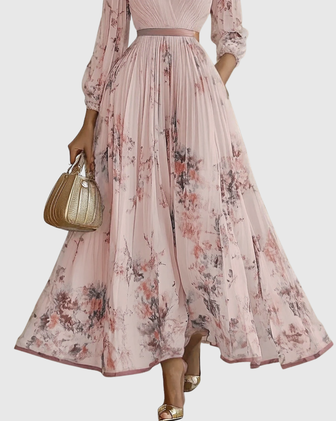 Valantomode | Stylish Pleated Maxi Dress for Effortless Elegance