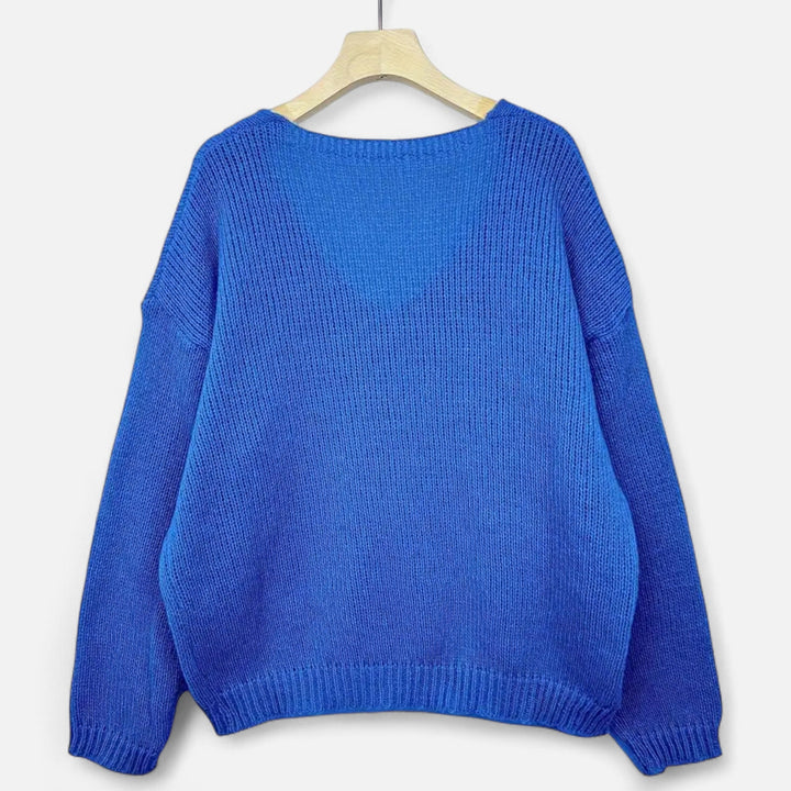 Valantomode | Women’s V-Neck Pullover Sweater – Essential Metropolitan Knitwear