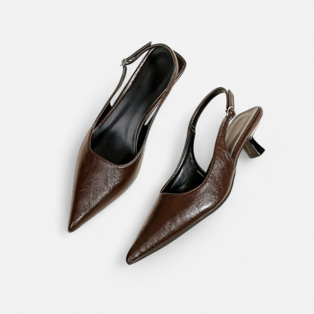 Valantomode | Women’s Pointed-Toe Kitten Heel Sandals