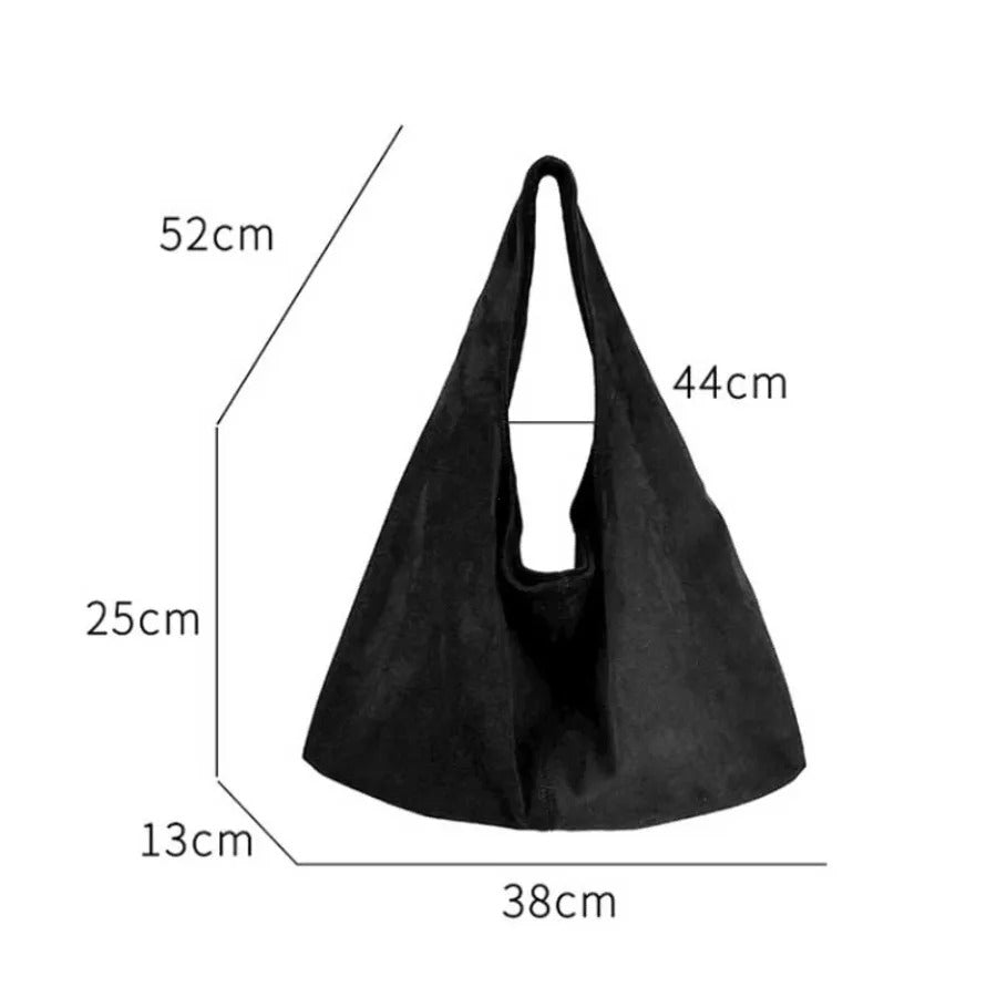 Valantomode | Velvet Orbital Garrison – Large Premium Vegan Suede Retro Hobo Tote