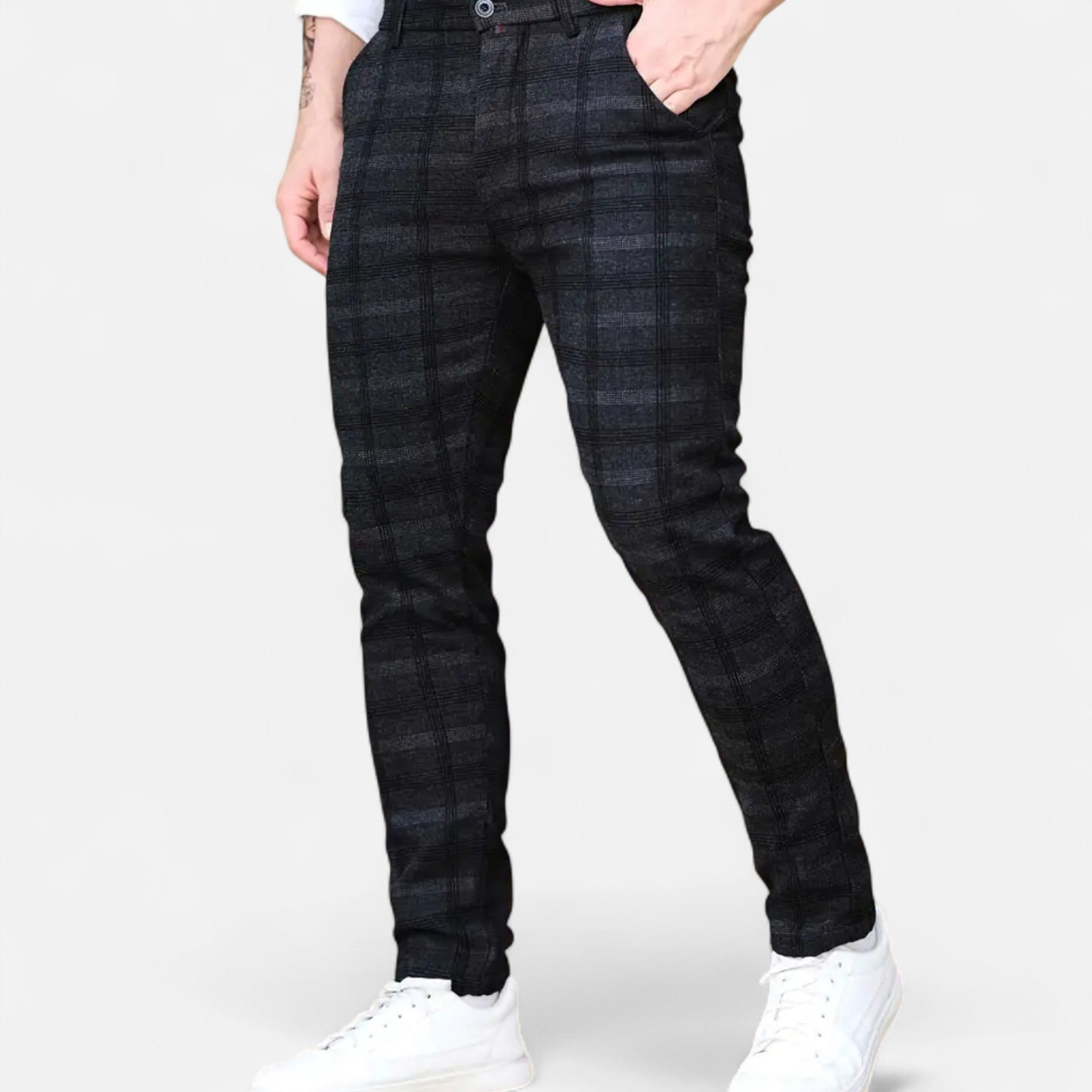 ValantoMode | Men’s Slim-Fit British Plaid Work Trousers