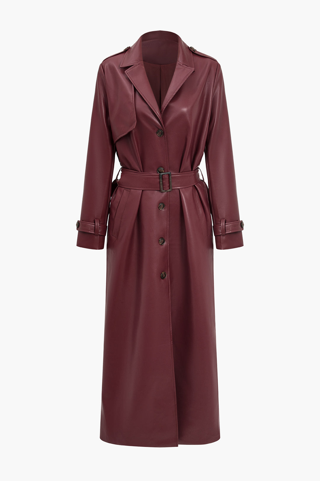 Valantomode | Chic Faux Leather Women's Trench Coat