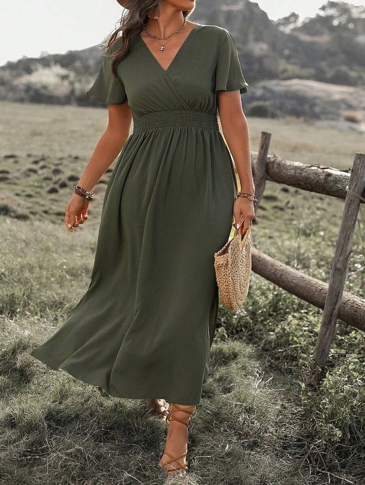 Valantomode | Long Sleeve Dress with Stylish Side Slit for Women