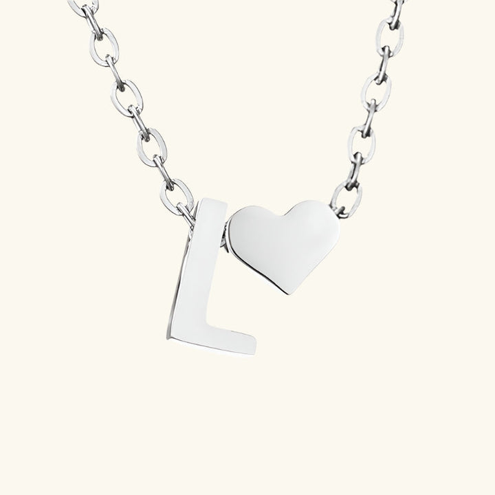 Valantomode | Plated Initial and Heart Charm Necklace for Women