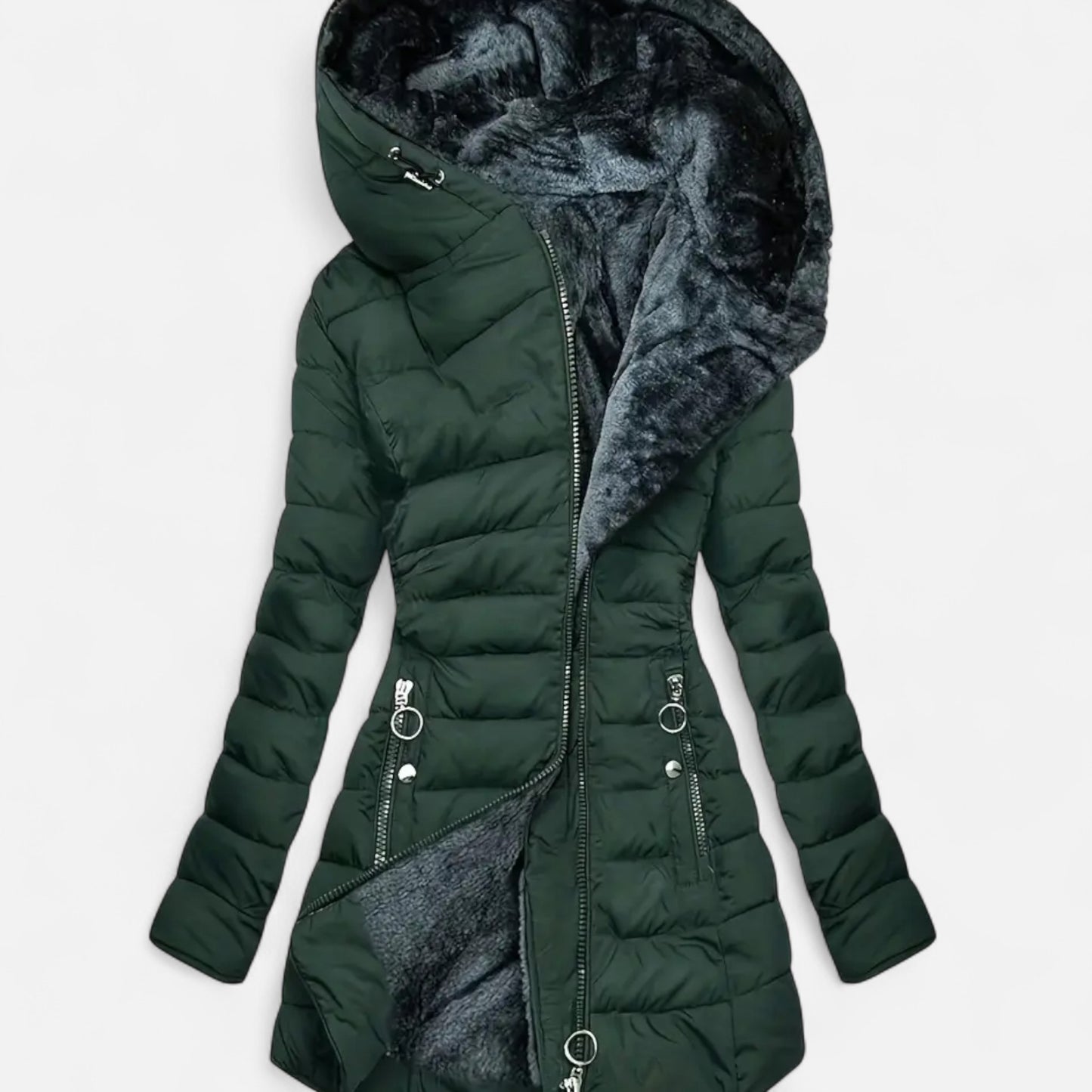 Valantomode | Women’s Winter Fleece Mid-Length Coat