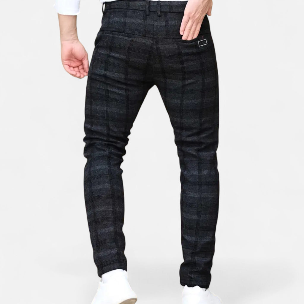 ValantoMode | Men’s Slim-Fit British Plaid Work Trousers
