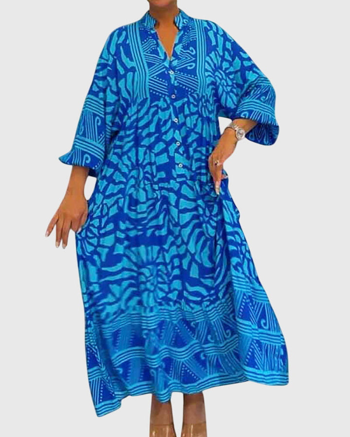 Valantomode | Chic Maxi Dress with Beautiful Print for Any Occasion