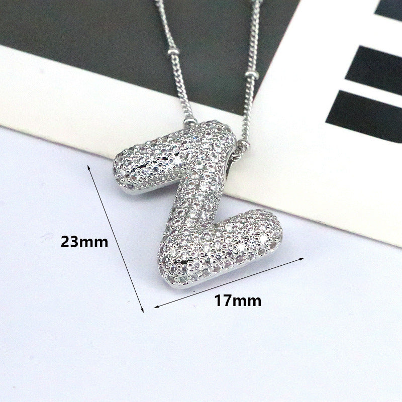Valantomode | Gold Plated Bubble Initial Necklace for Women