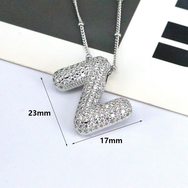 Valantomode | Gold Plated Bubble Initial Necklace for Women