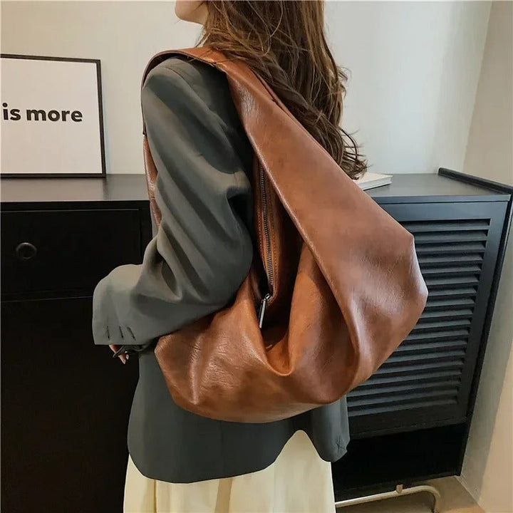 Valantomode | Serene Slouch Executive – Premium Soft Leather Large Hobo & Crossbody Bag
