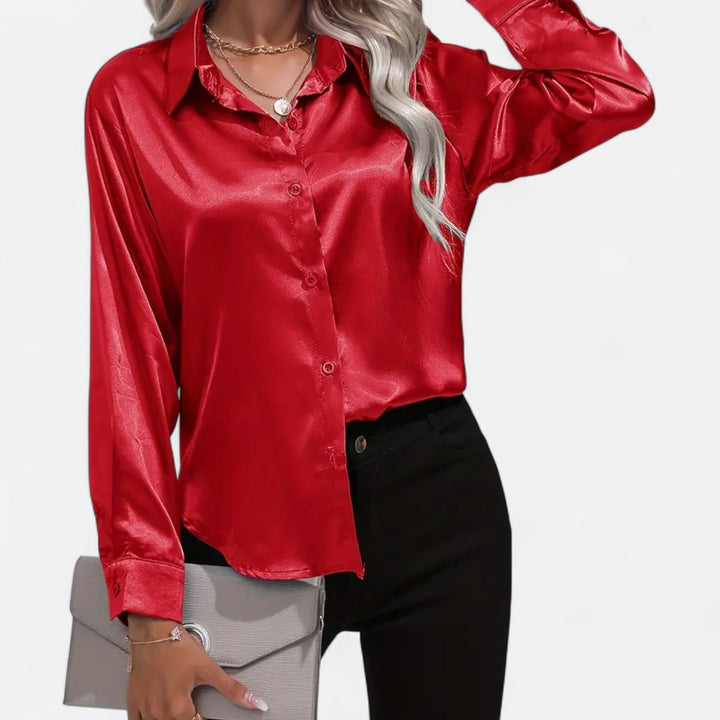 Valantomode | Women’s Premium Satin Blouse – Satin Sovereignty & Fluid Command