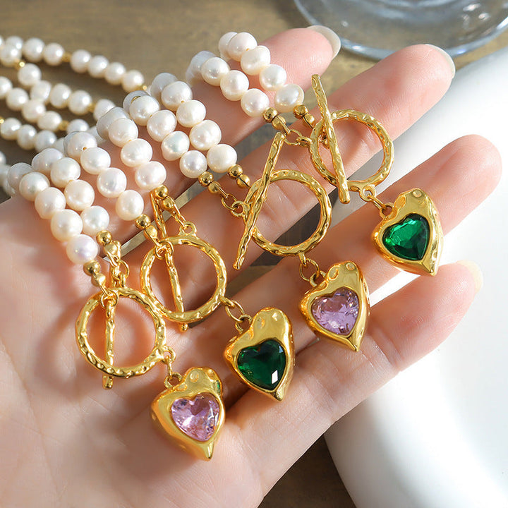 Valantomode | Plated Pearl Pendant Necklace for Women