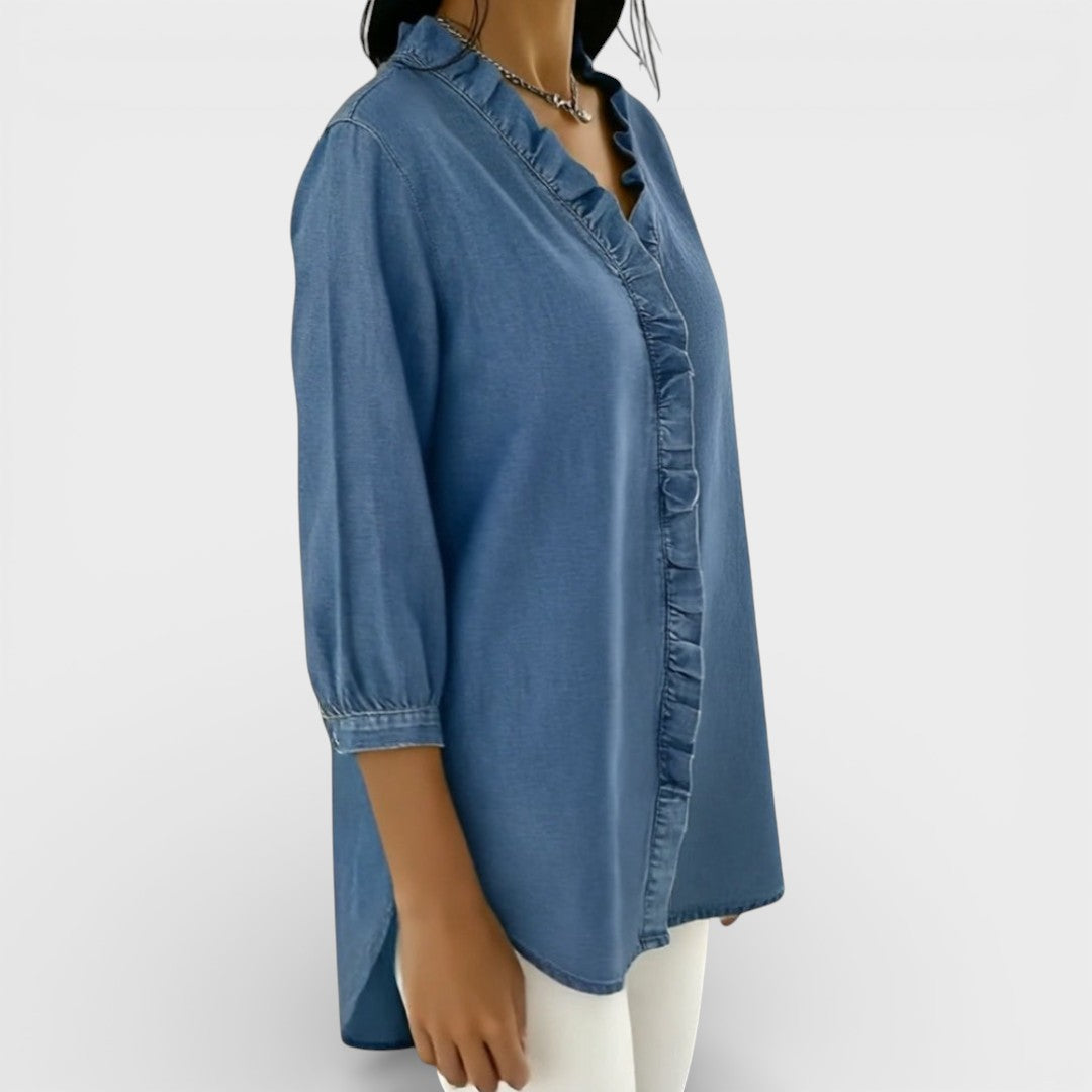 Valantomode | Blouse with Elegant Ruffles